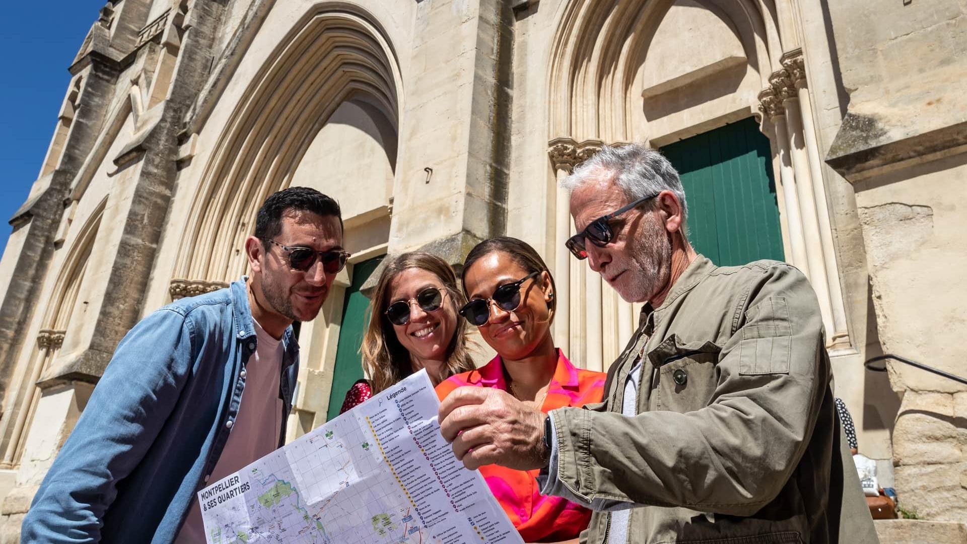 Vue aérienne de Montpellier et la Place de la Comédie