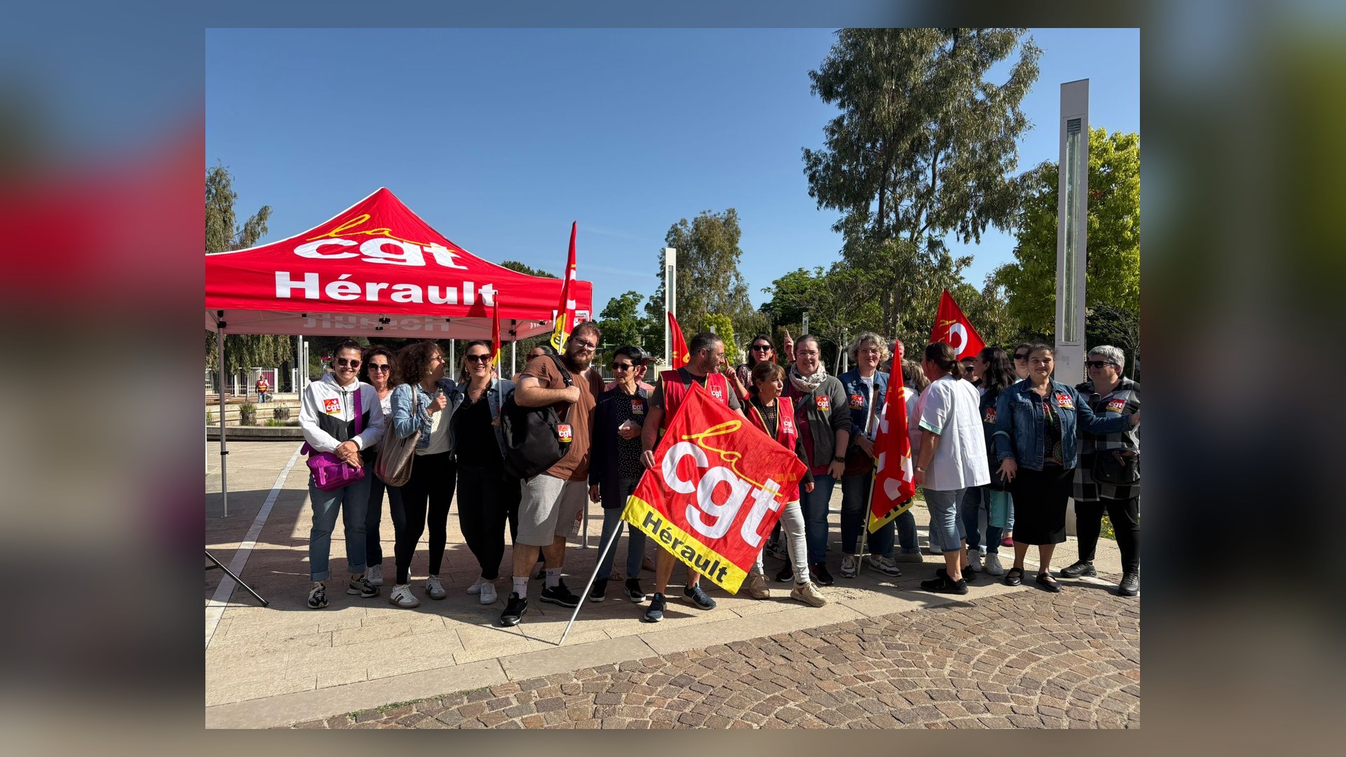 Rassemblement des aides à domicile de la CGT Hérault devant l'Hôtel du Département à Montpellier le 21 avril 2026