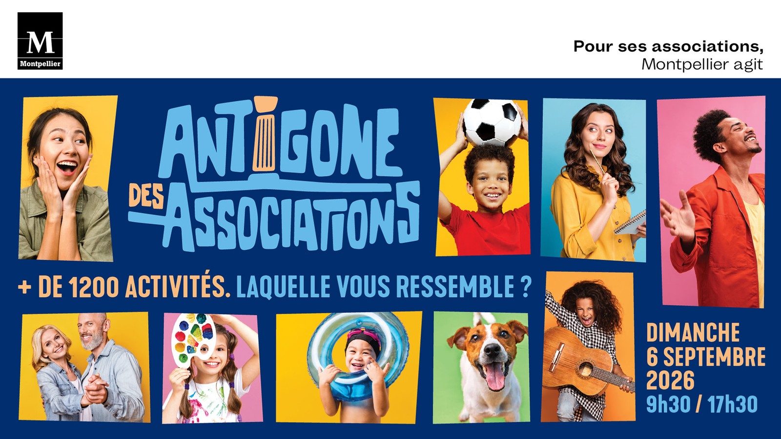 Affiche officielle de l'Antigone des associations 2026 à Montpellier