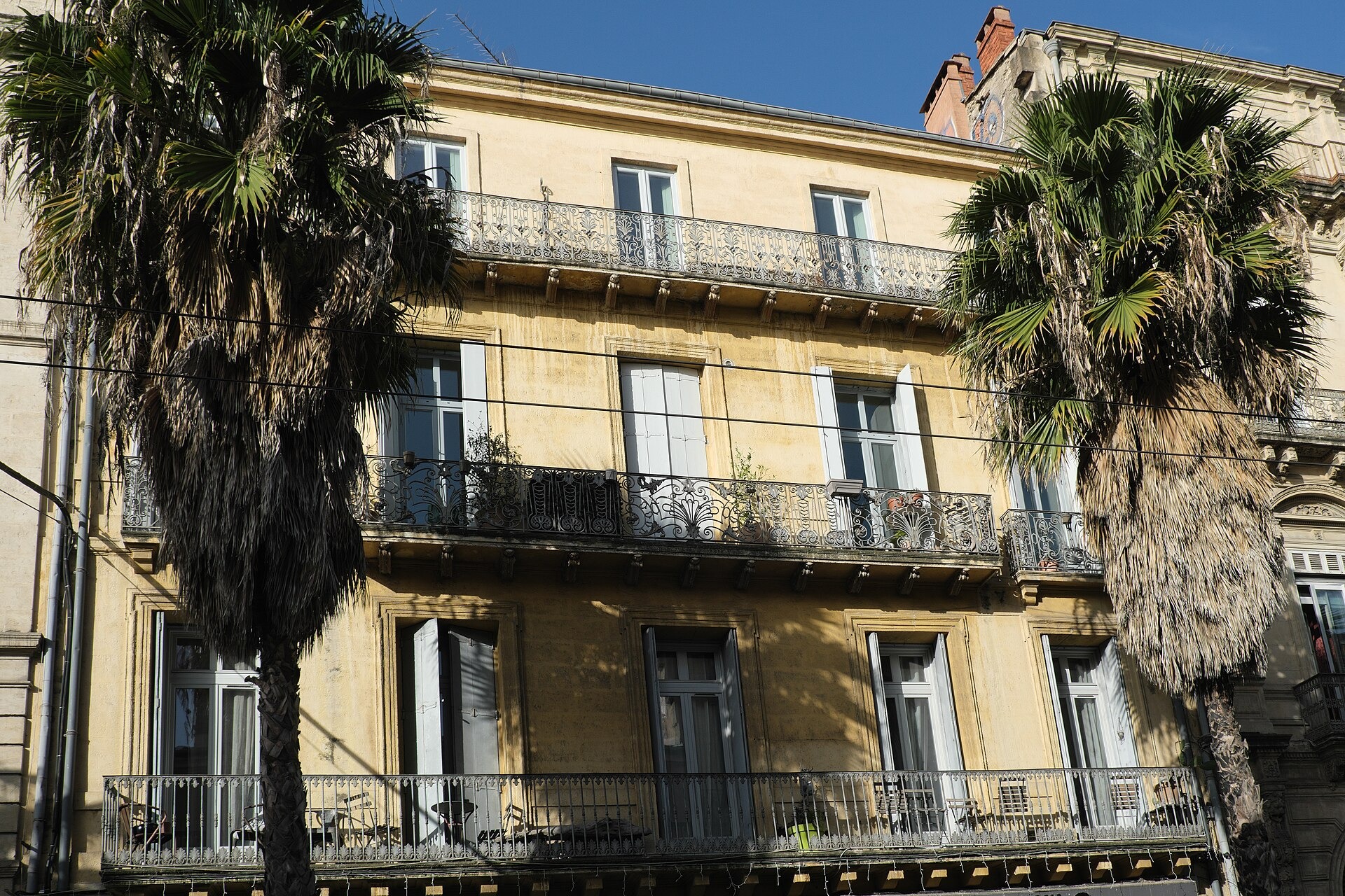 Façade d'immeubles d'habitation boulevard du Jeu de Paume à Montpellier